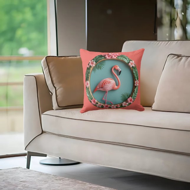 Coussin Flamant rose d'équilibre (Créateur téléchargé)