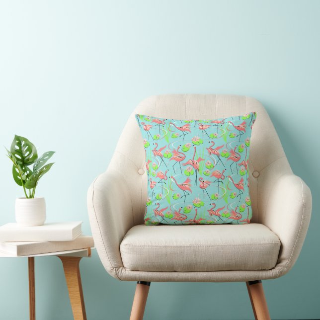 Coussin Flamant rose Fandango Multi lancer carré rose reto (Chaise)