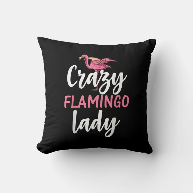 Coussin Flamant rose - Flamant rose fou cadeaux dame (Recto)