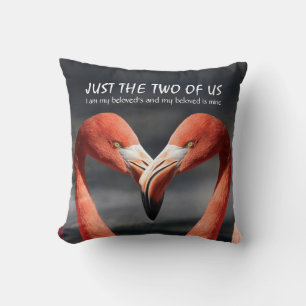 Coussin Flamant rose Love Valentine Couple JUSTE LES DEUX