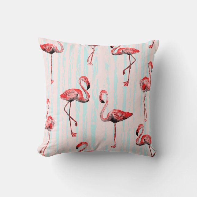 Coussin Flamant rose motif transparent (Recto)