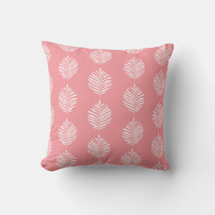 Coussin Flamant rose Motif Tropical Palm Leaf rose