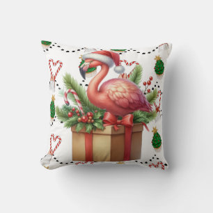 Coussin Flamant rose Noël Thème