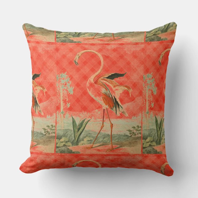 Coussin Flamant rose orange frais (Recto)
