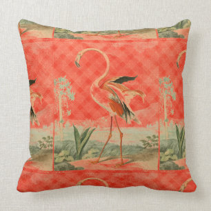 Coussin Flamant rose orange frais