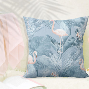 Coussin Flamant rose Orchidée Tropical Motif Blue ID868