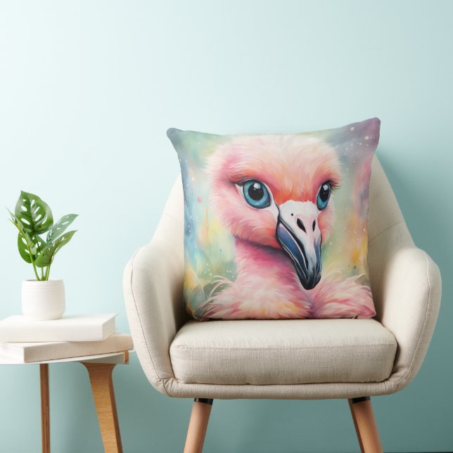 Coussin Flamant rose Rainbow Birds 3 (Chaise)