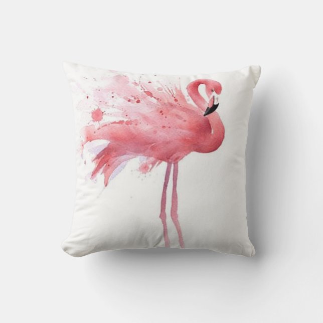 Coussin Flamant rose rose - blanc (Recto)