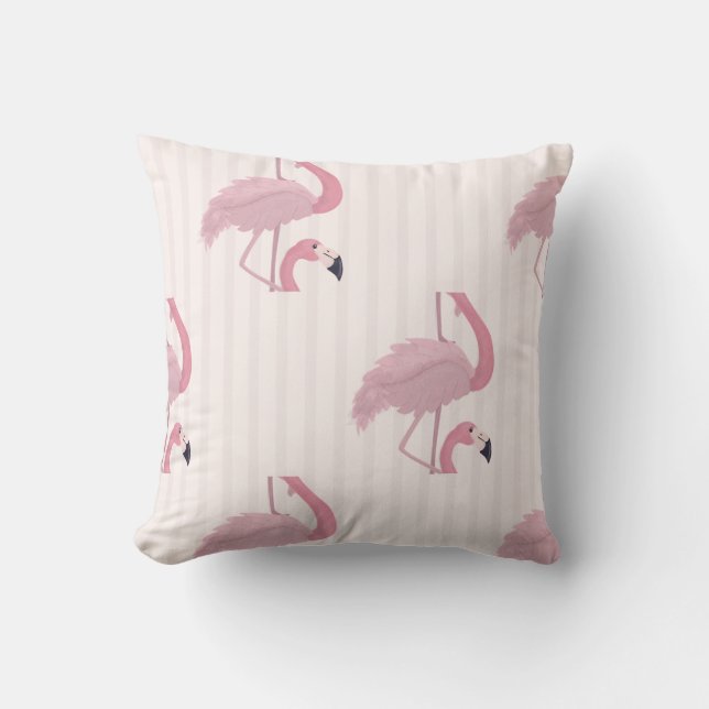 Coussin Flamant rose rose doux (Recto)