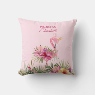 Coussin Flamant rose rose doux