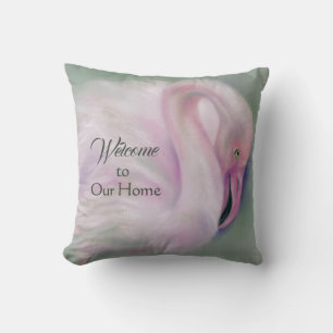 Coussin Flamant rose rose doux Pastel Accueil personnalisé