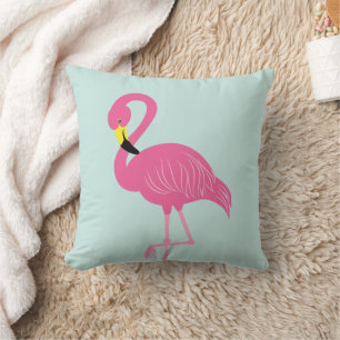 Coussin Flamant rose rose pâle