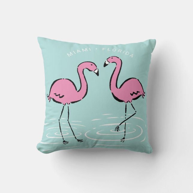 Coussin Flamant rose rose personnalisé (Recto)