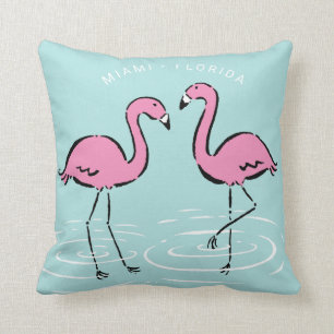 Coussin Flamant rose rose personnalisé