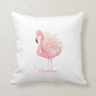 Coussin Flamant rose rose, plumes roses, Baby Girl Nursery