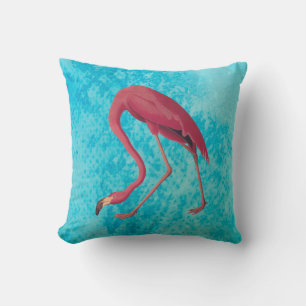 Coussin Flamant rose rose vintage