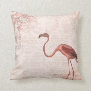Coussin Flamant rose rose Vintage