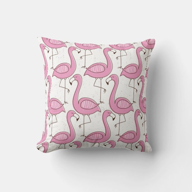 Coussin Flamant rose sans couture motif, design exotique v (Recto)