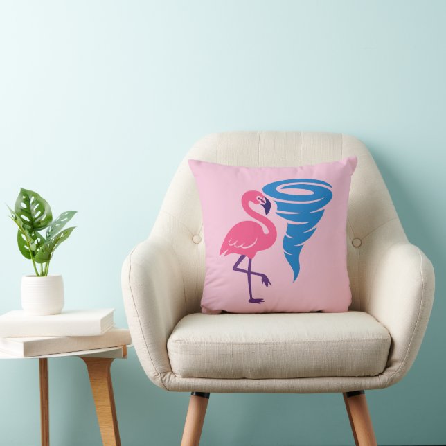 Coussin Flamant rose Tornado Bold Art Graphique moderne (Chaise)
