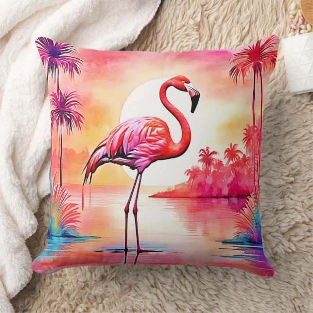 Coussin Flamant rose tropical (Couverture)