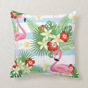 Coussin Flamant rose tropical Motif