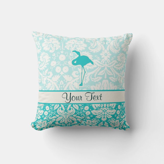 Coussin Flamant rose turquoise (Recto)