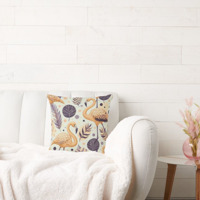 Coussin Flamant rose vintage sans couture (Canapé)