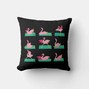 Coussin Flamant rose Yoga Poses Méditation Exercice d'entr