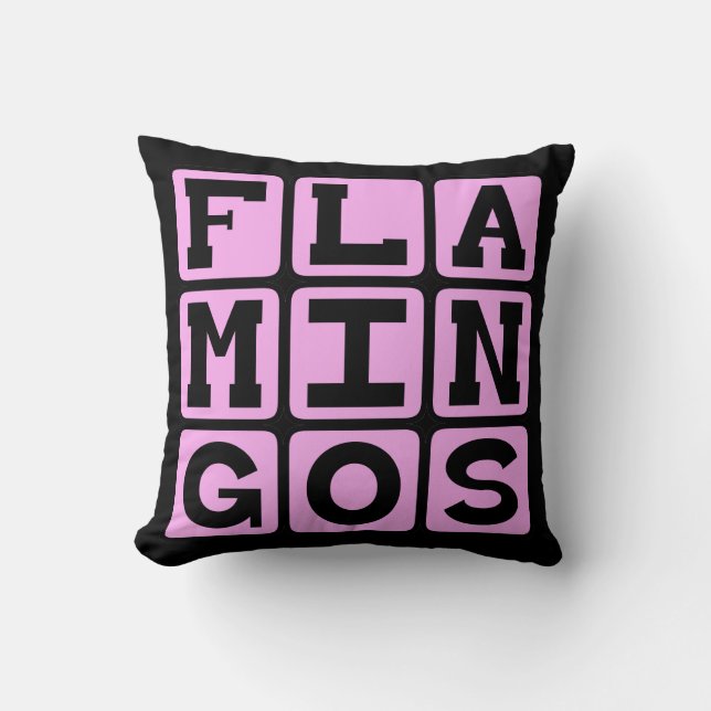 Coussin Flamants, Oiseau Rose (Recto)