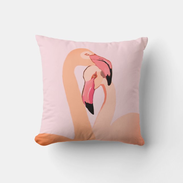 Coussin Flamants Roses Amour, Flamant Rose (Recto)