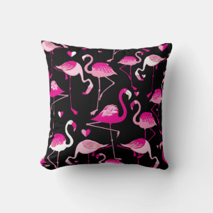 Coussin flamants roses, motif sans soudure foncée.