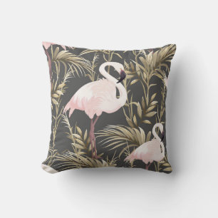 Coussin Flamants roses & Or : Pink Tropical Elegance.