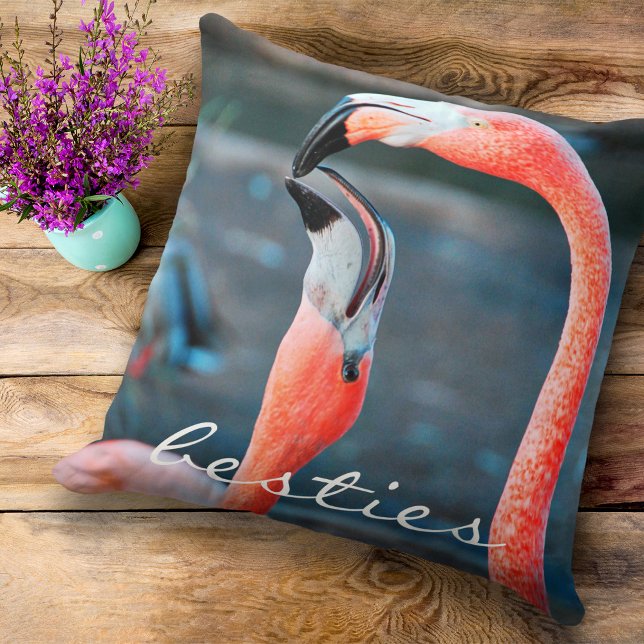 Coussin Flamants roses roses Besoins Photo Script Bold Mod (Créateur téléchargé)