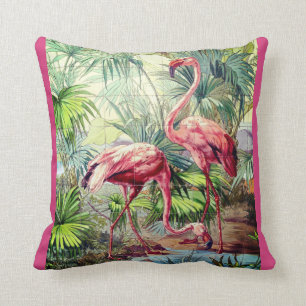 Coussin Flamants roses roses d'art déco