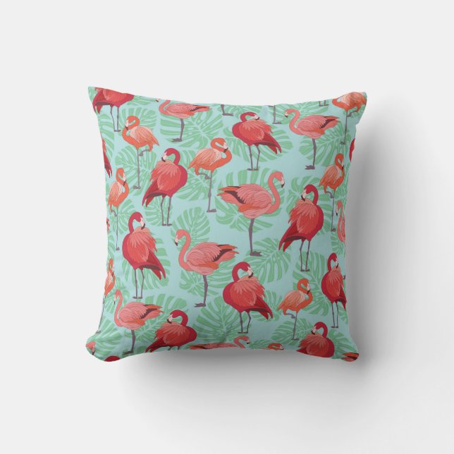 Coussin Flamants roses roses : Exotic Seamless Motif. (Recto)
