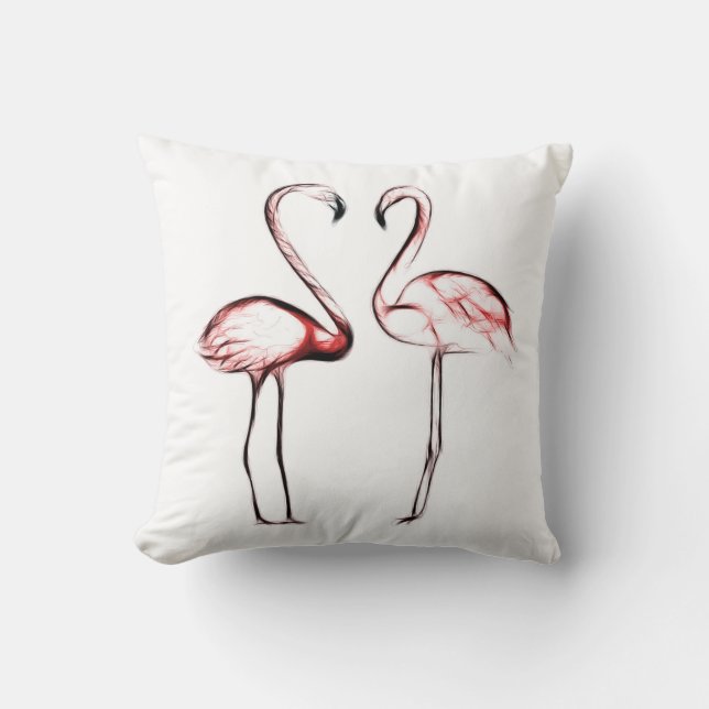 Coussin Flamants roses roses Pêche Flamant rose Tropical (Recto)