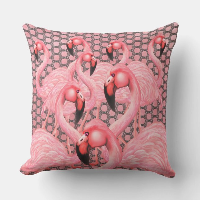 Coussin Flamants roses sur la Parade (Recto)