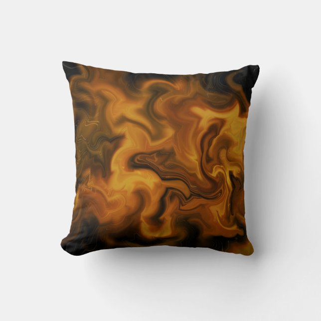 Coussin flamboyant orange et noir (Recto)