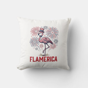 Coussin Flamérica Flamant Patriotique Vintage Conception d