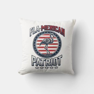 Coussin Flaméricain Patriote Flamant Vintage Vecteur