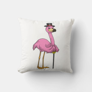 Coussin Flamingo as Pensioner with Walking stick