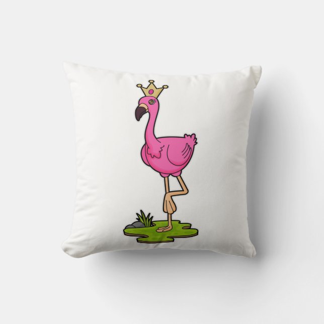 Coussin Flamingo as Princess with Crown (Recto)