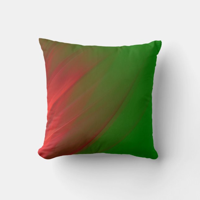 Coussin Flamme abstraite rouge et verte (Recto)