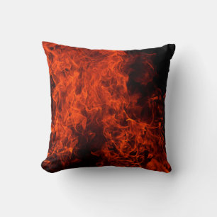 Coussin Flamme arrière - plan feu noir chaud