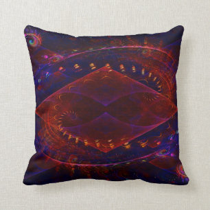 Coussin Flamme fractale sonique Abstraite