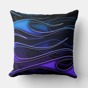 Coussin Flammes bleues et violettes