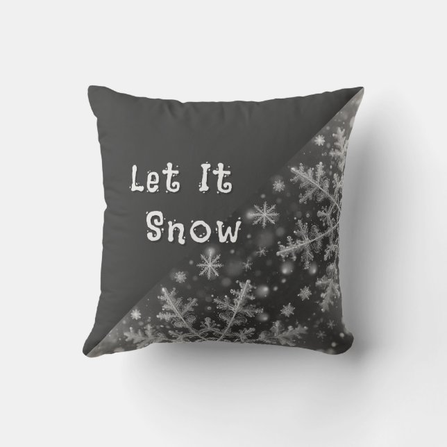 Coussin Flammes de neige / Coeurs / Laisser neiger (Verso)