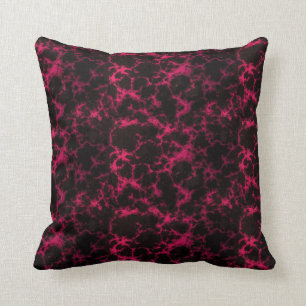 Coussin Flammes roses et noires repérées vibrantes