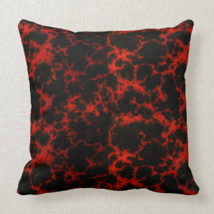 Coussin Flammes rouges et noires repérées vibrantes