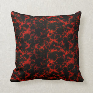 Coussin Flammes rouges et noires repérées vibrantes